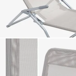 Tumbona plegable de textileno con 2 posiciones, set de 2