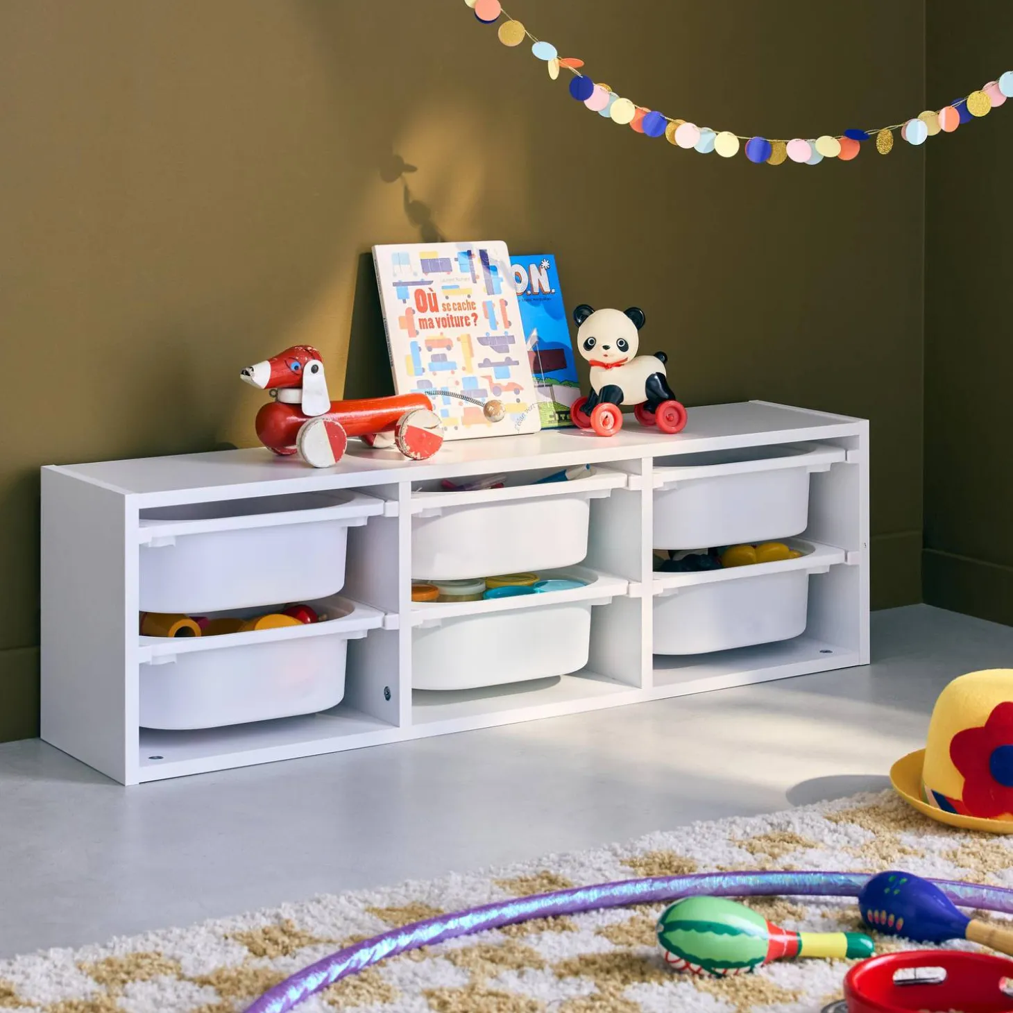 Unidad de almacenamiento para niños, 6 cubos