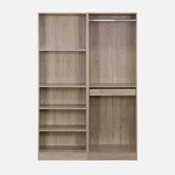 Vestidor con 5 estantes, una barra de colga y portapantalones