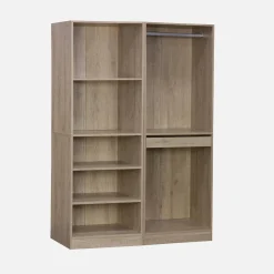 Vestidor con 5 estantes, una barra de colga y portapantalones